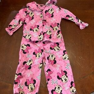 Minnie mouse two-piece flannel pajama set size 18 months